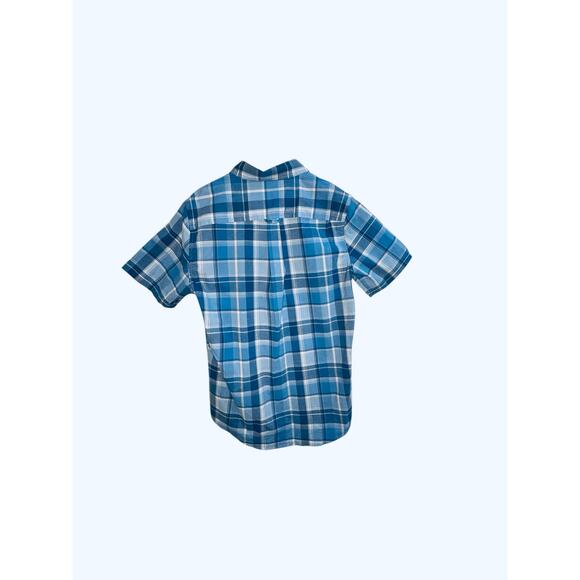 Chaps Men’s Blue Plaid Short Sleeve Button-Down Shirt – Size L NWT - Picture 9 of 12